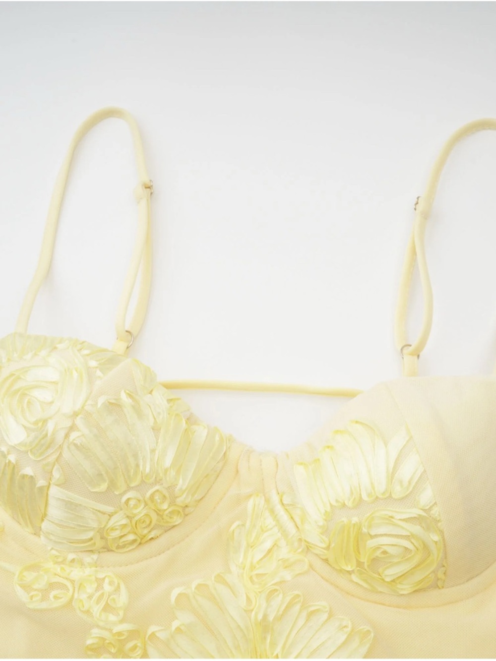 Miss Rosier Sleeveless Yellow Floral Embroidered Maxi Dress - Picture 3 of 8